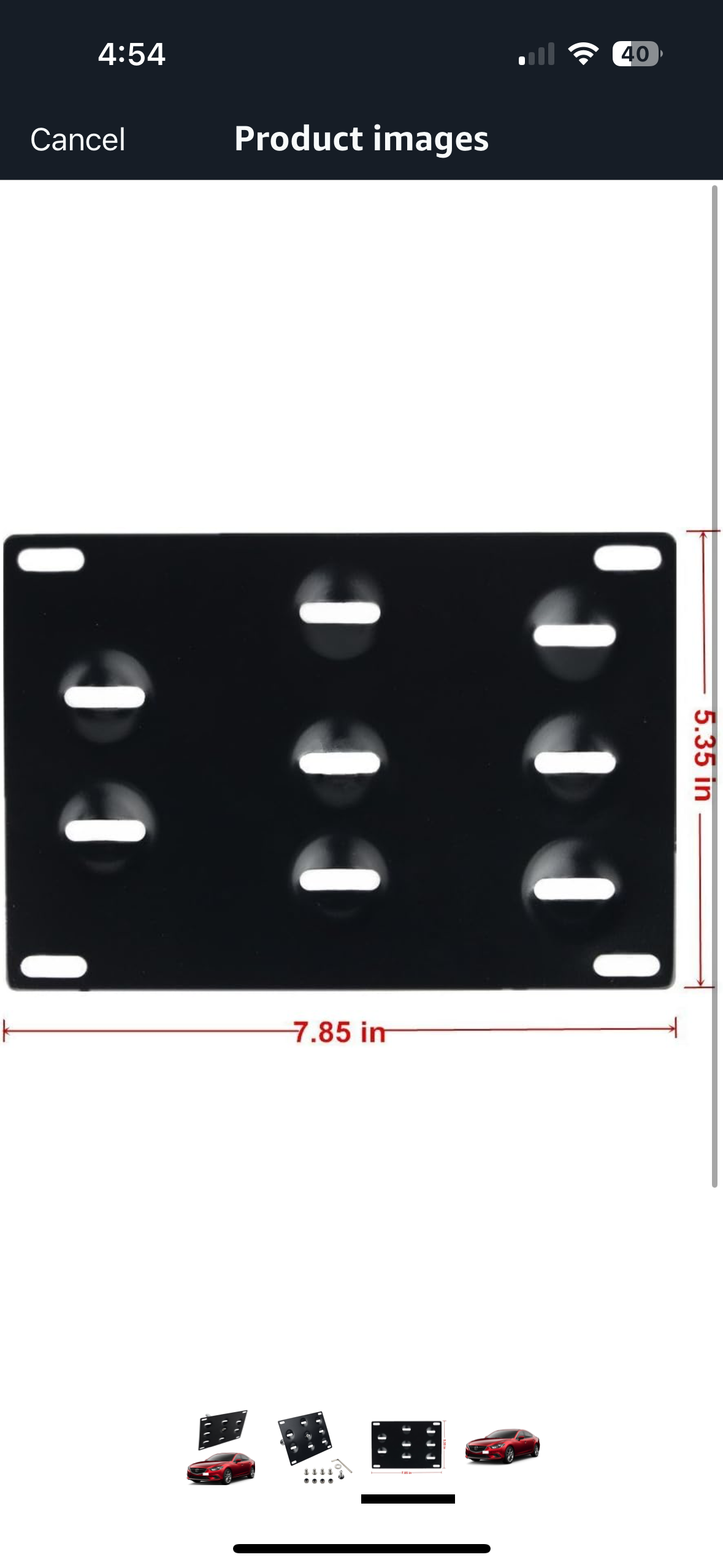 Mazda Tow Hook License Plate Bracket